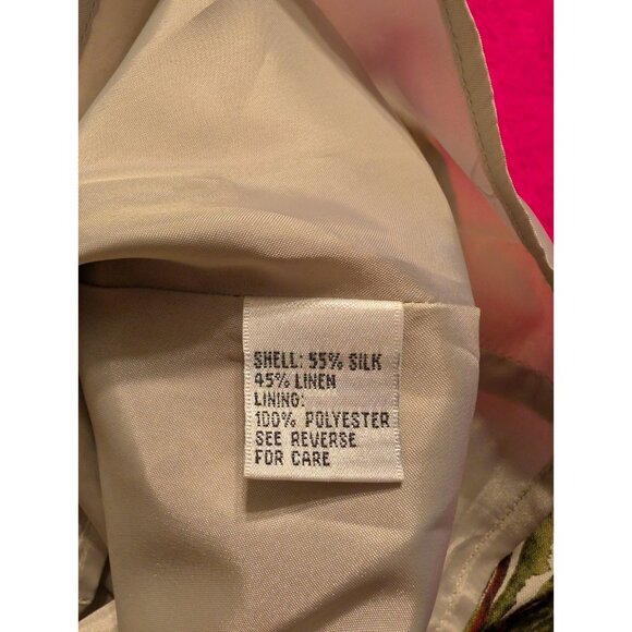 Talbots Woman Silk Linen Blend Floral Midi Skirt Size 14W Tropical Y2K - Picture 6 of 7